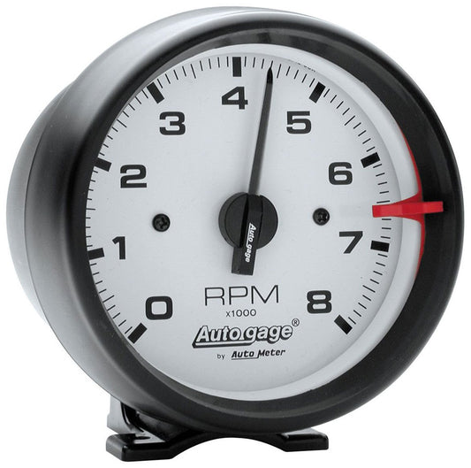 Auto gage Tachometer
3-3/4", Pedestal Mount, Black Case and Bezel, White Dial, 0-8,000 rpm