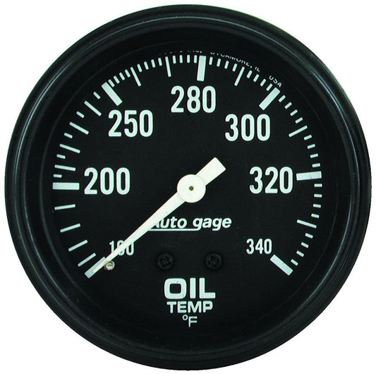 Auto gage Series Oil Temperature Gauge  2-5/8", Full Sweep Mechanical, 100-340°F