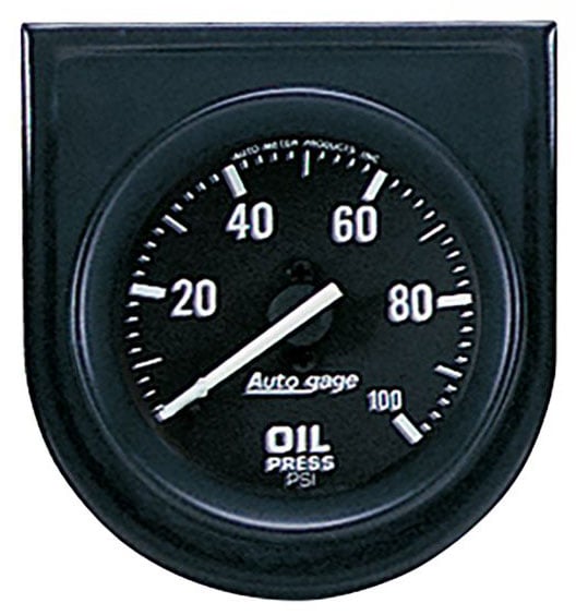 Auto gage Series Oil Pressure Gauge  2-1/16", Full Sweep Mechanical, Individual Console, 0-100 psi