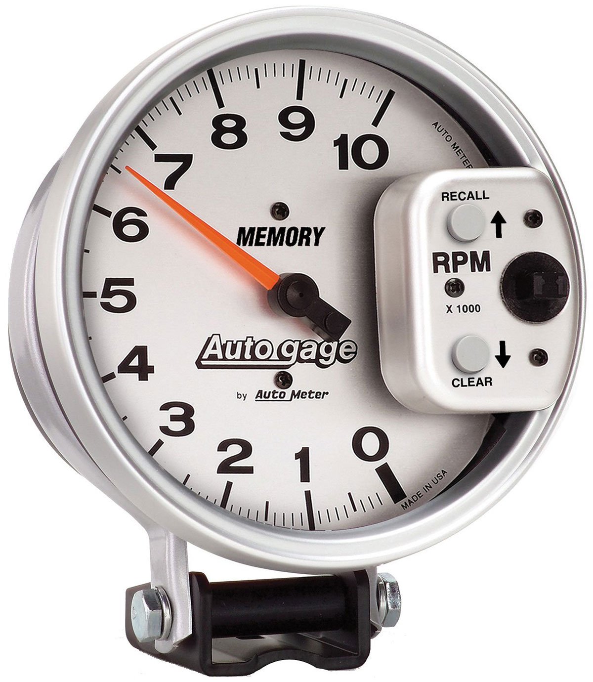 Auto gage Tachometer
5", Pedestal Mount, Memory, Silver, 0-10,000 rpm