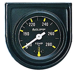 Auto gage Series Water Temperature Gauge  1-1/2", Individual Console, Mechanical, 130-280°F