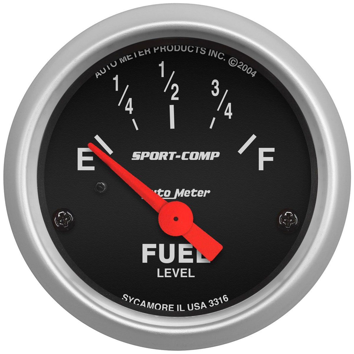 Sport-Comp Series Fuel Level Gauge
2-1/16", Short Sweep Electric, 240 ohms Empty/33 ohms Full