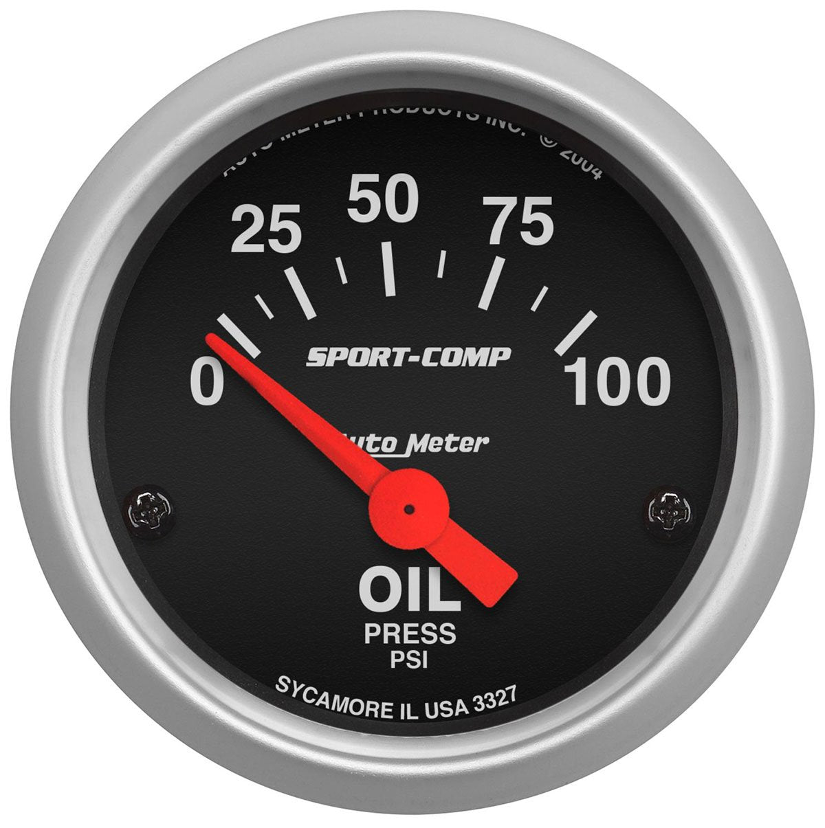 Sport-Comp Series Oil Pressure Gauge  2-1/16", Short Sweep Electric, 0-100 psi