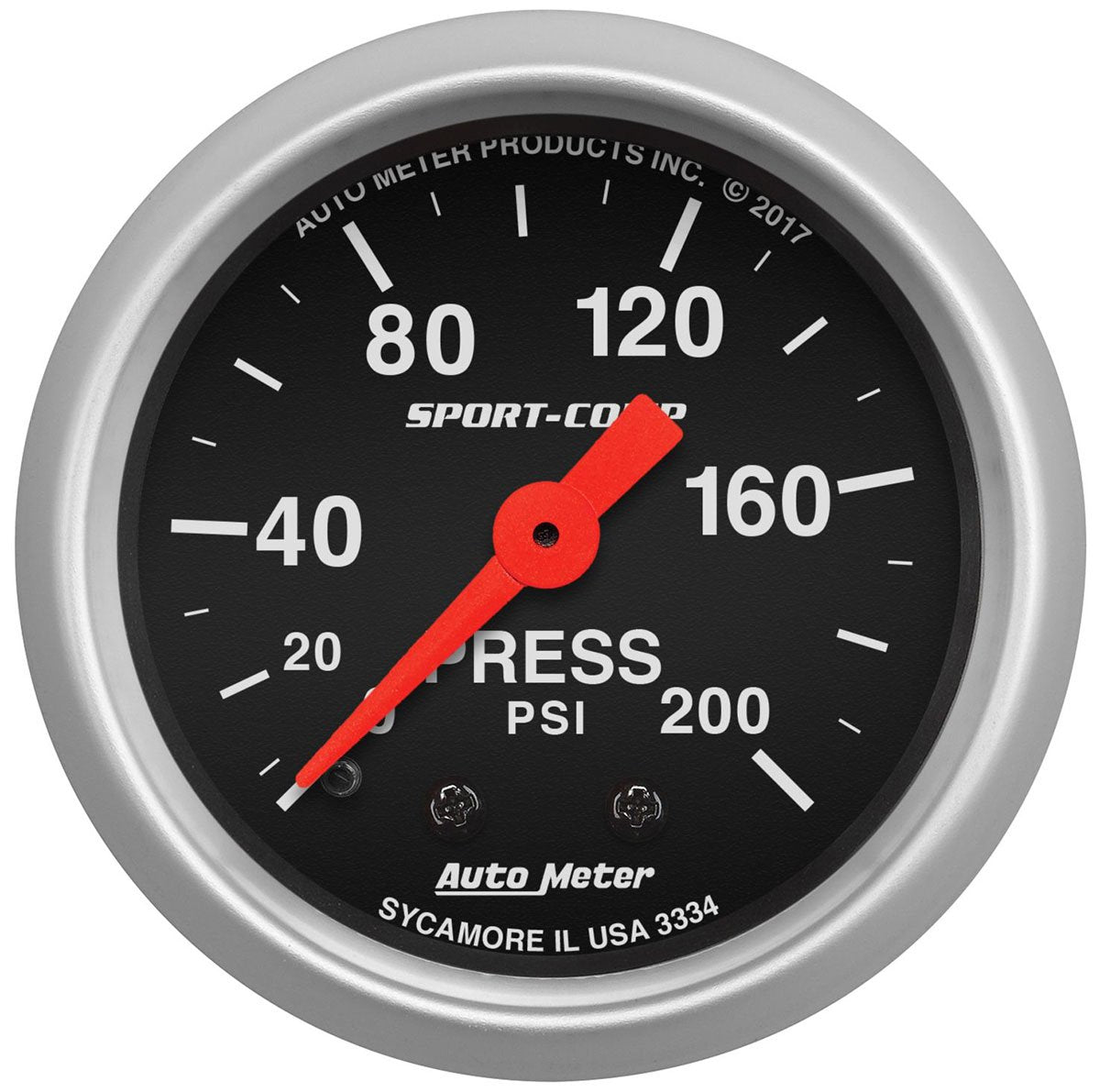 Sport-Comp Series Pressure Gauge
2-1/16", Full Sweep Mechanical, 0-200 PSI