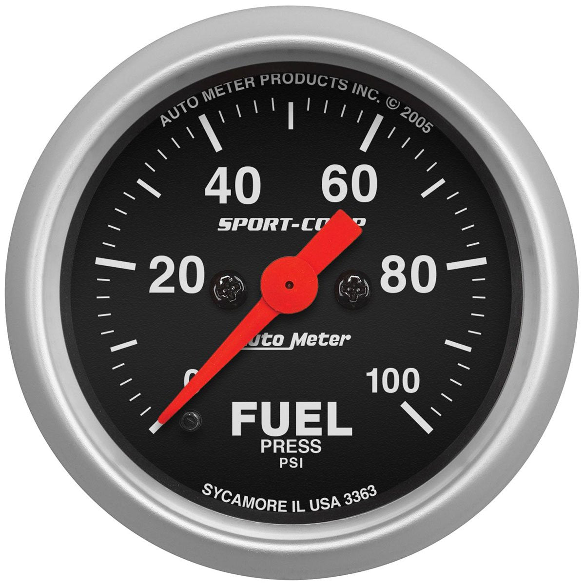 Sport-Comp Series Fuel Pressure Gauge  2-1/16", Full Sweep Electric, 0-100 psi