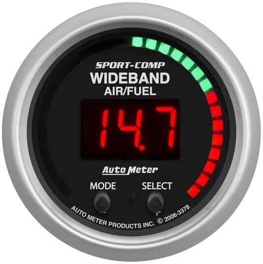 Sport-Comp Air/Fuel Ratio Pro Gauge
2-1/16", Digital, Wideband, Range: AFR or LAMBDA