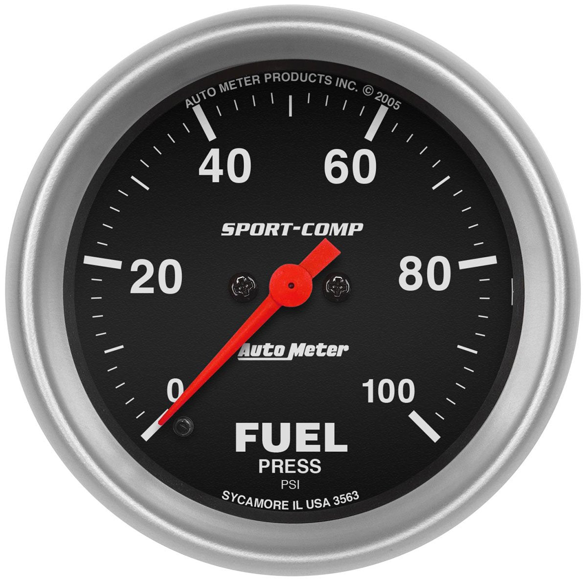 Sport-Comp Series Fuel Pressure Gauge  2-5/8", Full Sweep Electric, 0-100 psi