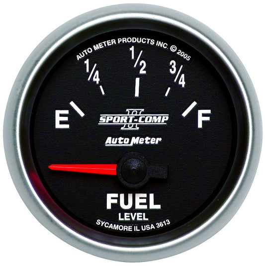 Sport-Comp II Fuel Level Gauge
2-1/16", Short Sweep Electric, GM, 0 ohms Empty/90 ohms Full