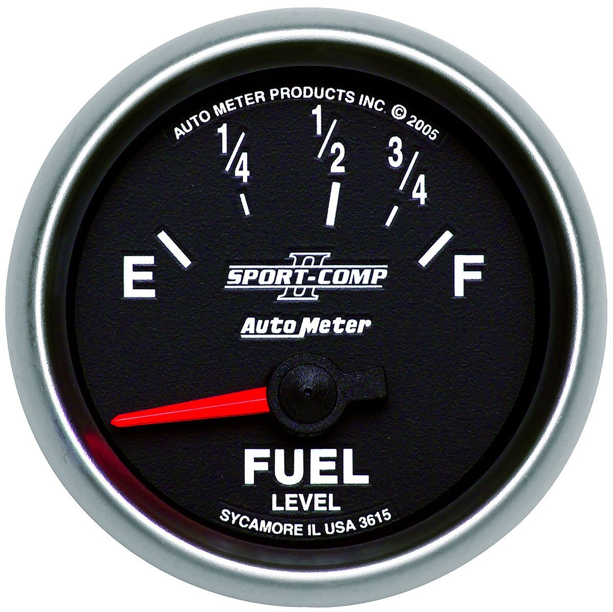 Sport-Comp II Fuel Level Gauge
2-1/16", Short Sweep Electric, Ford & Chrysler, 73 ohms Empty/10 ohms Full