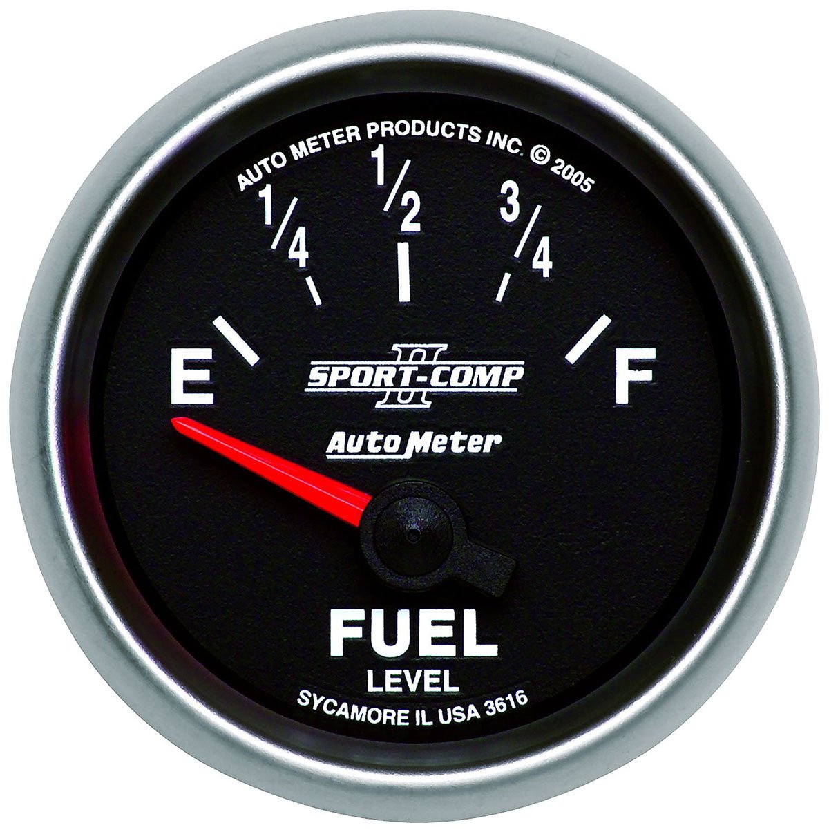 Sport-Comp II Fuel Level Gauge
2-1/16", Short Sweep Electric, 240 ohms Empty/33 ohms Full