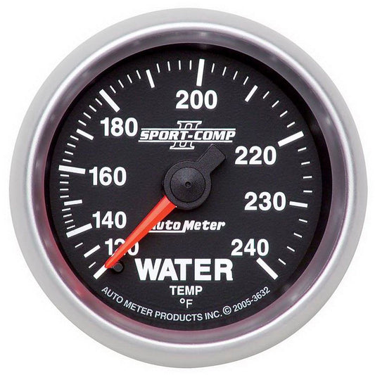 Sport-Comp II Water Temperature Gauge  2-1/16", Full Sweep Mechanical, 120-240°F