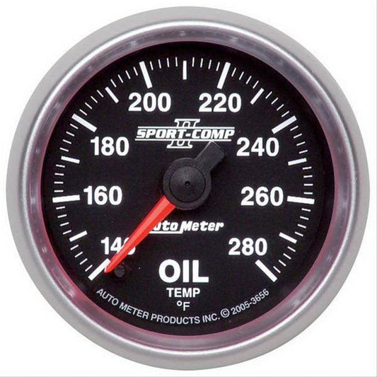 Sport-Comp II Oil Temperature Gauge  2-1/16", Full Sweep Electric, 140-280°F