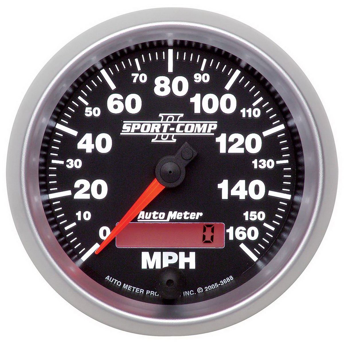 Sport-Comp II Speedometer  3-3/8", In-Dash, Programmable, 0-160 mph