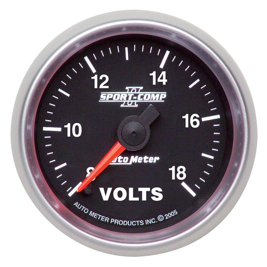 Sport-Comp II Voltmeter Gauge
2-1/16", Full Sweep Electric, 8-18 volts