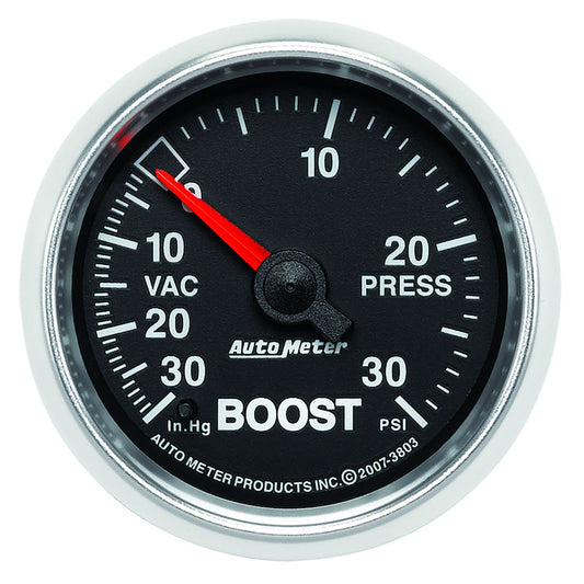 GS Series Boost/Vacuum Gauge
2-1/16", In-Dash, Full Sweep Mechanical, 30 In Hg.-Vac./30 psi.