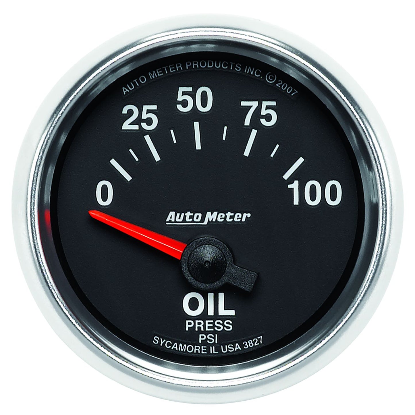 GS Series Oil Pressure Gauge 2-1/16", In-Dash, Short Sweep Electric, 0 - 100 psi.