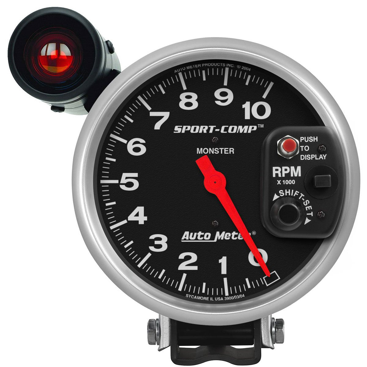 Sport-Comp Series Tachometer
5", Pedestal Mount, External incandescent Shift-Lite Amber lens, 0-10,000 rpm