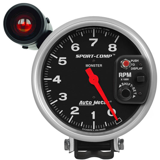 Sport-Comp Series Shift-Lite Tachometer
5", Pedestal Mount,, External incandescent Shift-Lite Amber lens, 0-8,000 rpm