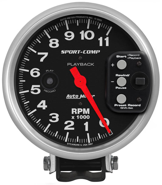 Sport-Comp Series Playback Tachometer
5", Pedestal Mount, 0-11,000 rpm