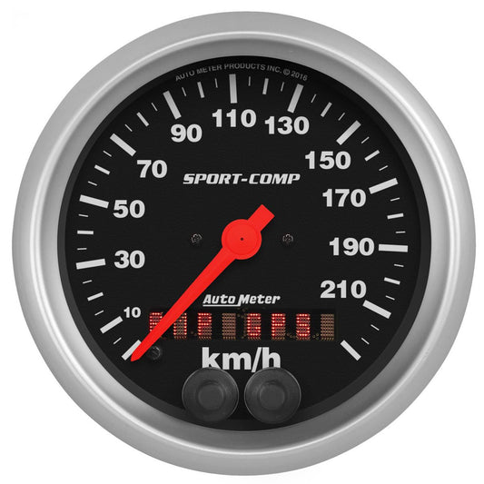 Sport-Comp GPS Speedometer
3-3/8", In-Dash, Metric, 0-225 kph