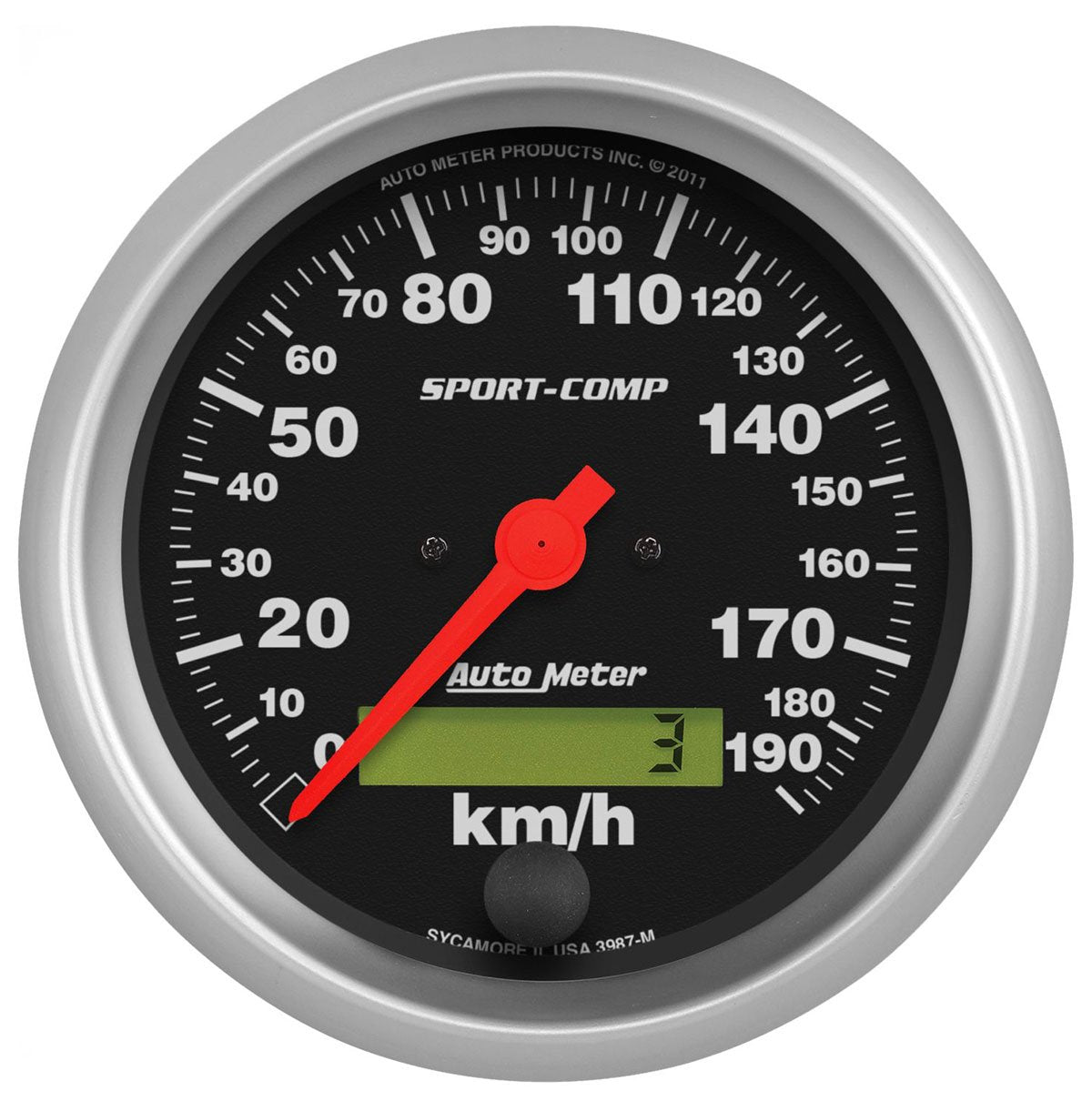 Sport-Comp Series Speedometer
3-3/8", In-Dash, Electrical, Programmable, 0-190 km/h