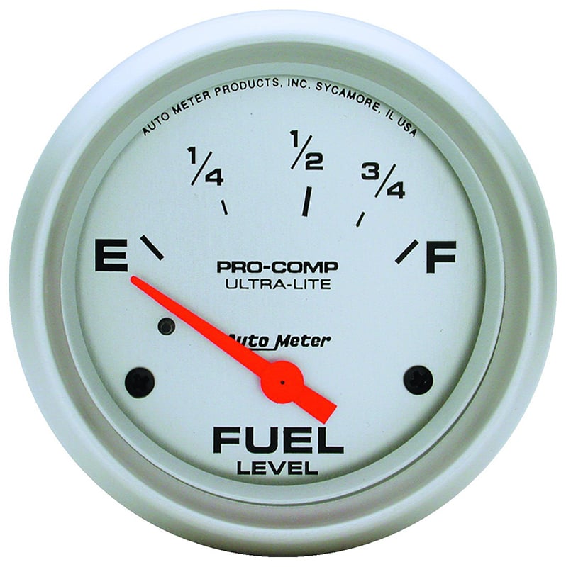 Ultra-Lite Series Fuel Level Gauge
2-5/8", Short Sweep Electric, Ford, 73 ohms Empty/8-12 ohms Full