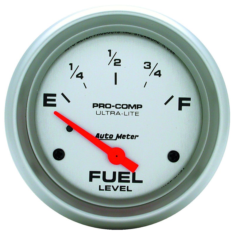 Ultra-Lite Series Fuel Level Gauge
2-5/8", Short Sweep Electric, 240 ohms Empty/33 ohms Full