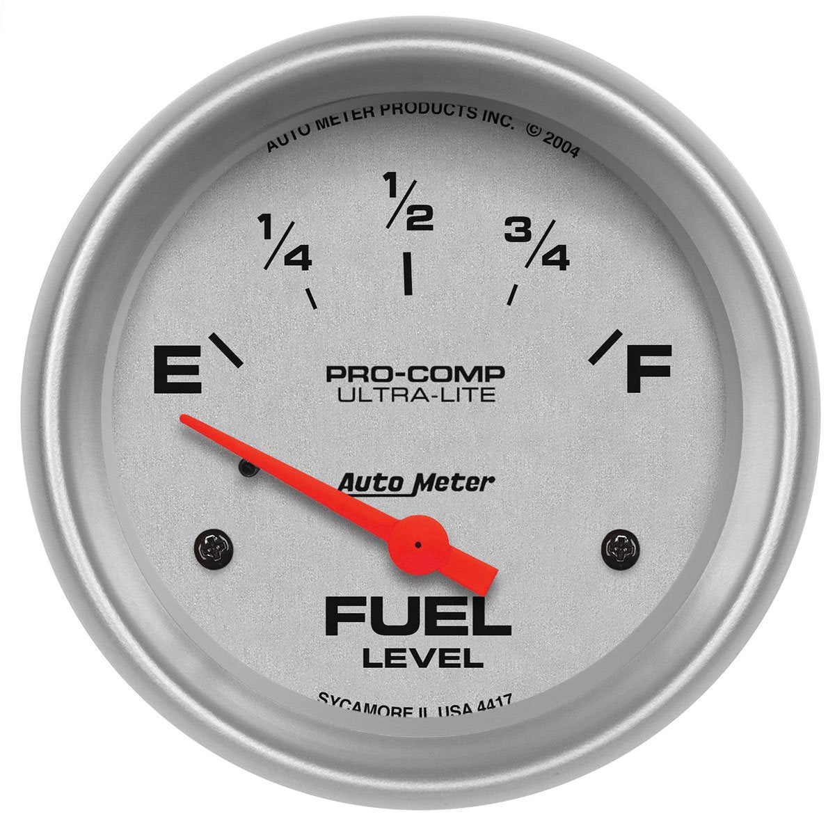 Ultra-Lite Series Fuel Level Gauge
2-5/8", Short Sweep Electric, GM, 0 ohms Empty/30 ohms Full