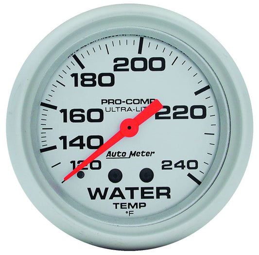 Ultra-Lite Series Water Temperature Gauge  2-5/8", Full Sweep Mechanical, 120-240°F