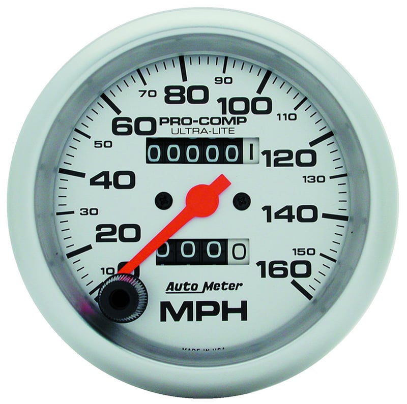 Ultra-Lite Series Speedometer
3-3/8", In-Dash, Mechanical, 0-160 mph