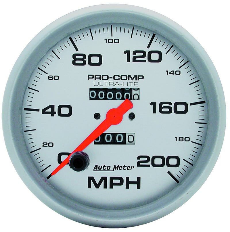 Ultra-Lite Series Speedometer
5", In-Dash, Mechanical, 0-200 mph