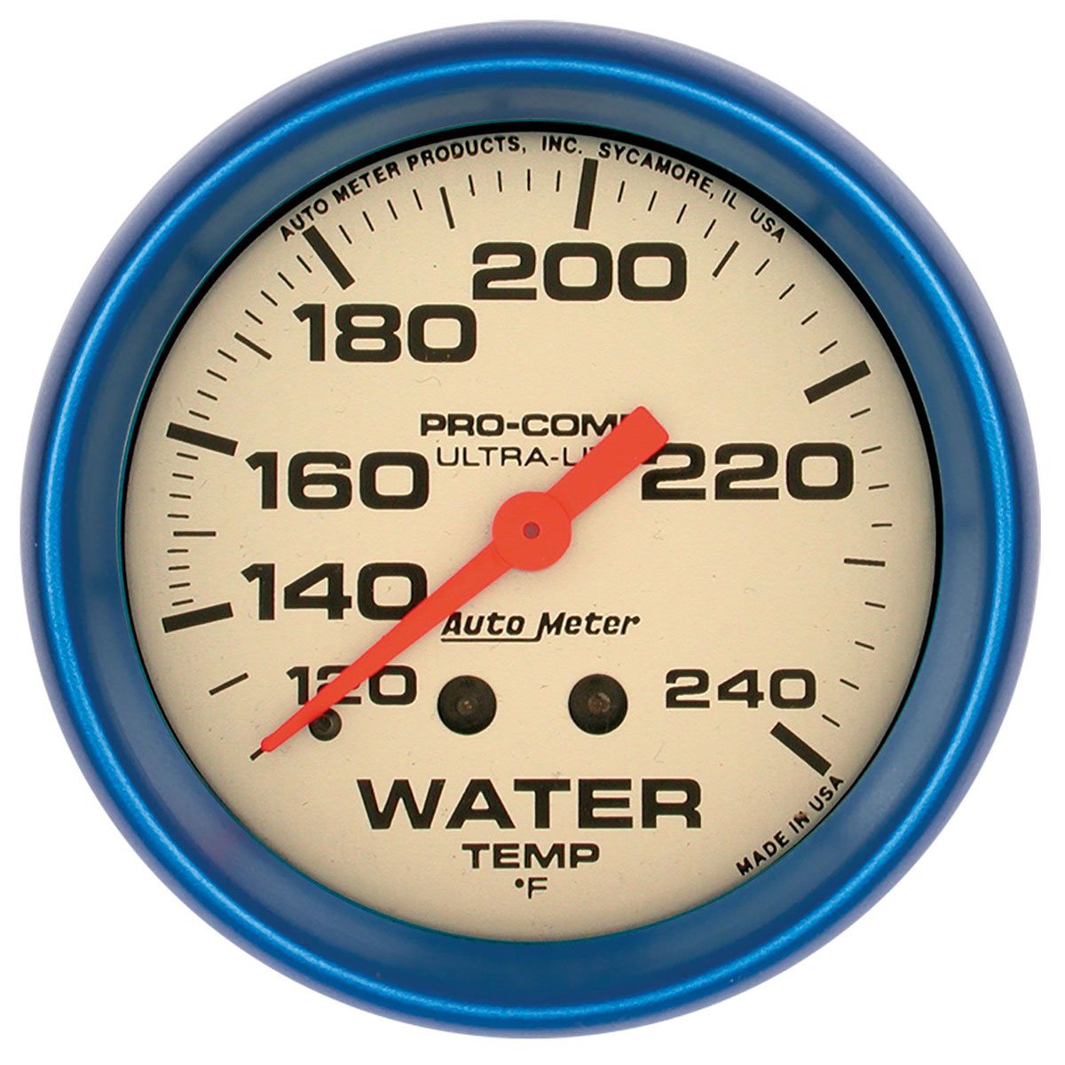 Ultra-Nite Series Water Temperature Gauge  2-5/8", Full Sweep Mechanical, 120-240°F