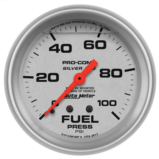 Ultra-Lite Series Fuel Pressure Gauge  2-5/8", Liquid Filled Mechanical, 0-100 psi