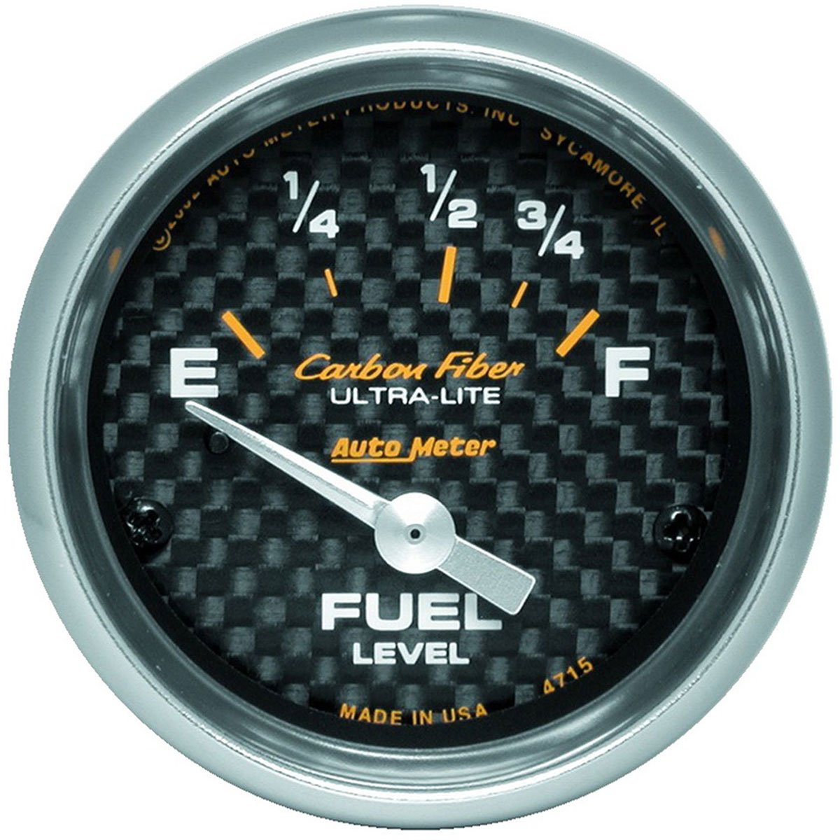 Carbon Fiber Series Fuel Level Gauge
2-1/16", Short Sweep Electric, Ford, 73 ohms Empty/10 ohms Full