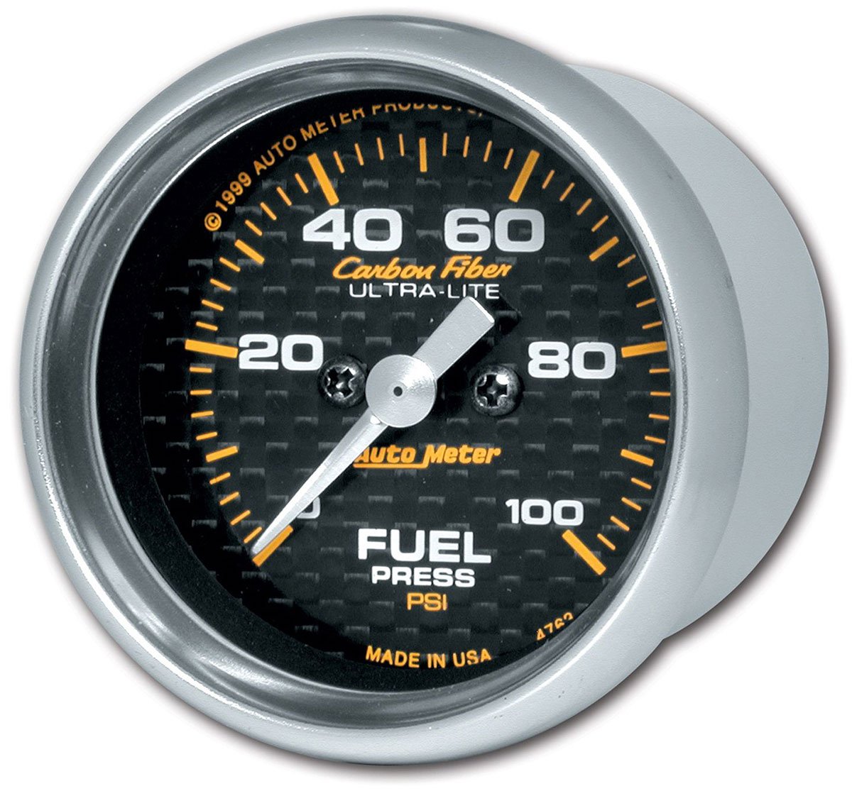 Carbon Fiber Series Fuel Pressure Gauge  2-1/16", Full Sweep Electric, 0-100 psi