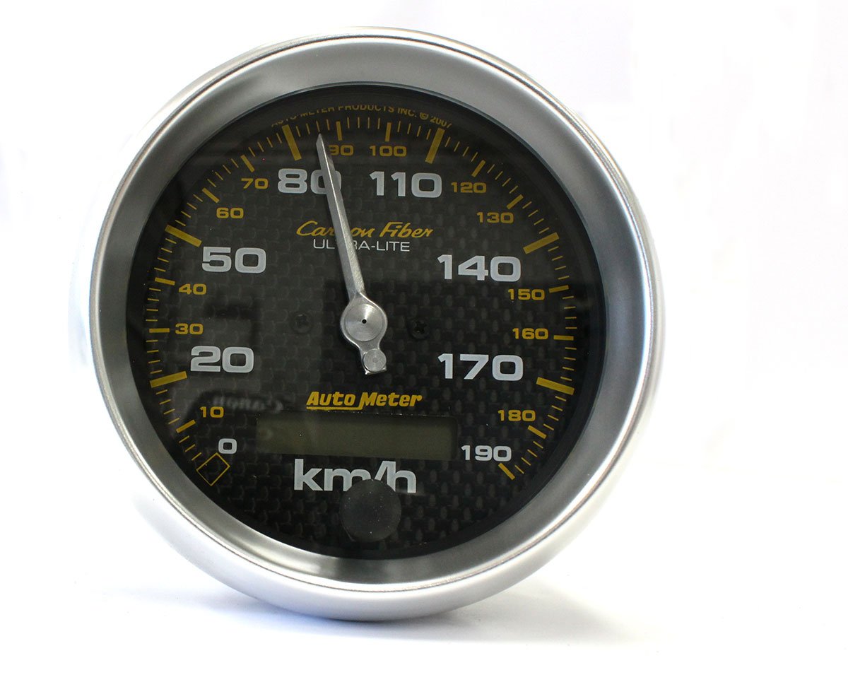 Carbon Fiber Series Speedometer
3-3/8", In-Dash, Electric, Programmable, 0-190 km/h