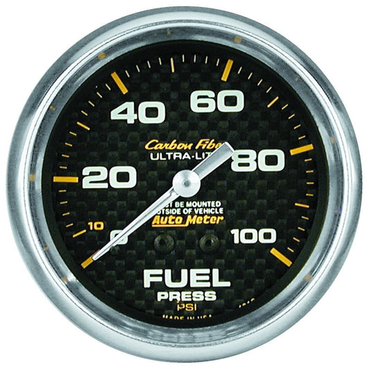 Carbon Fiber Series Fuel Pressure Gauge  2-5/8", Full Sweep Mechanical, 0-15 psi