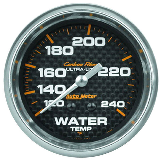 Carbon Fiber Series Water Temperature Gauge  2-5/8", Full Sweep Mechanical, 120-240°F