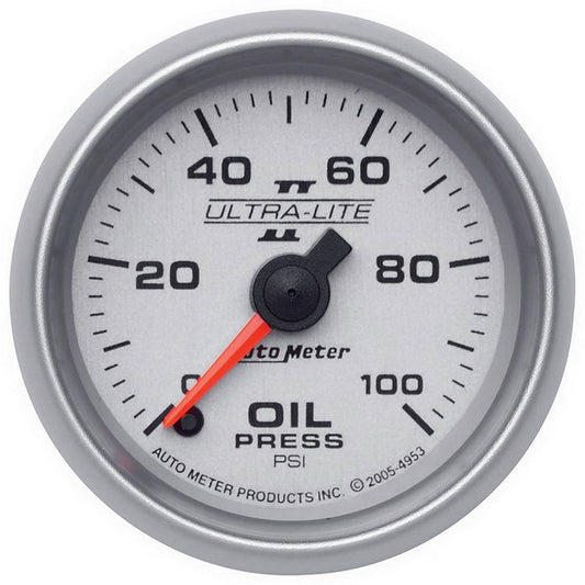 Ultra-Lite II Series Oil Pressure Gauge  2-1/16", Full Sweep Electric, 0-100 psi