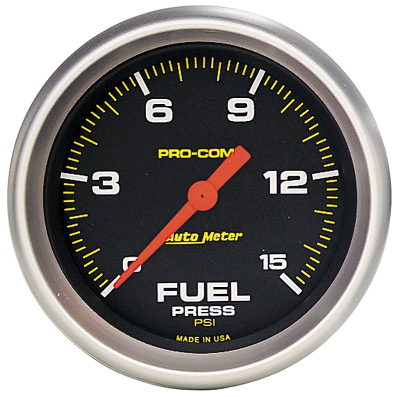 Pro-Comp Series Fuel Pressure Gauge  2-5/8", Full Sweep Electric, 0-15 psi