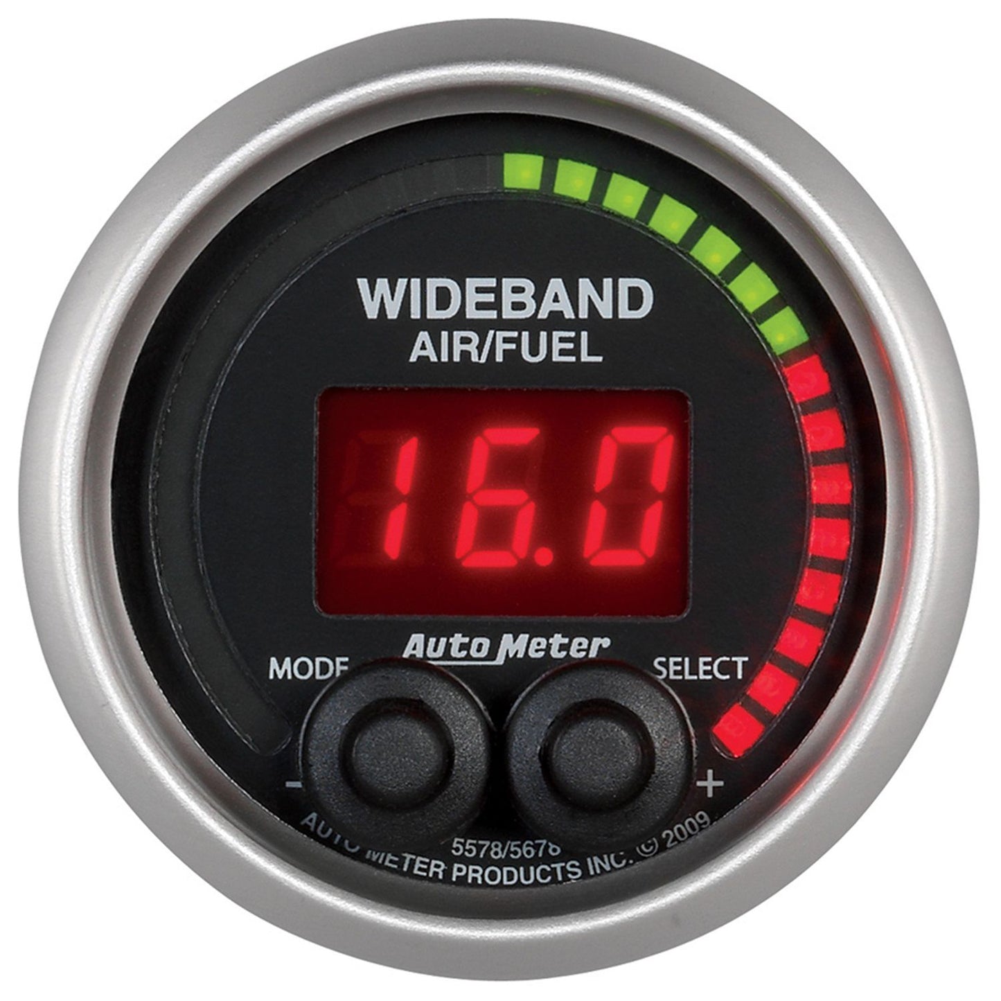 Elite Series Air/Fuel Ratio Gauge
2-1/16", Programmable Warning Function, Wideband, Digital