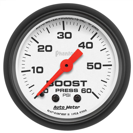 Phantom Series Boost Gauge  2-1/16", Full Sweep Mechanical, 0-60 psi