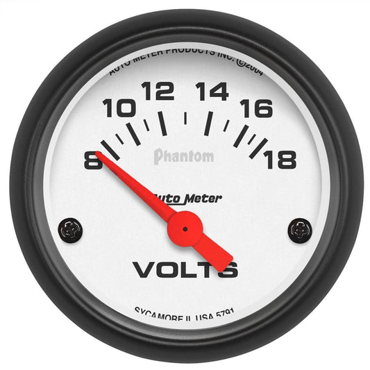 Phantom Series Voltmeter Gauge
2-1/16", Short Sweep Electric, 8-18 volts