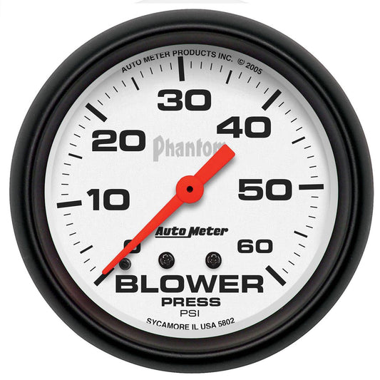 Phantom Series Blower Pressure Gauge  2-5/8", Full Sweep Mechanical, 0-60 psi