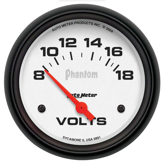 Phantom Series Voltmeter Gauge
2-5/8", Short Sweep Electric, 8-18 volts