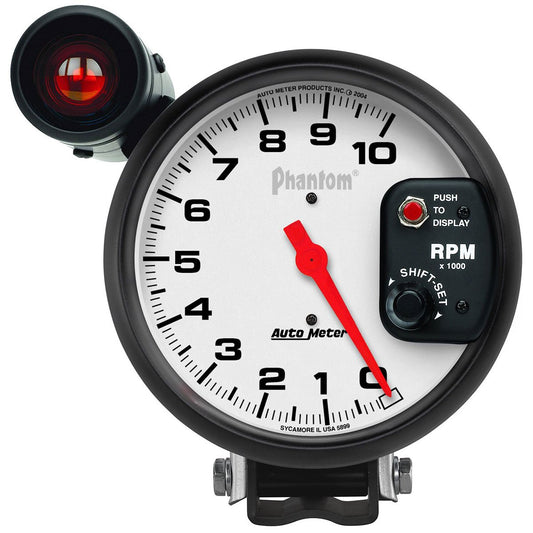 Phantom Series Monster Shift-Lite Tachometer  5", Pedestal Mount,, 0-10,000 rpm