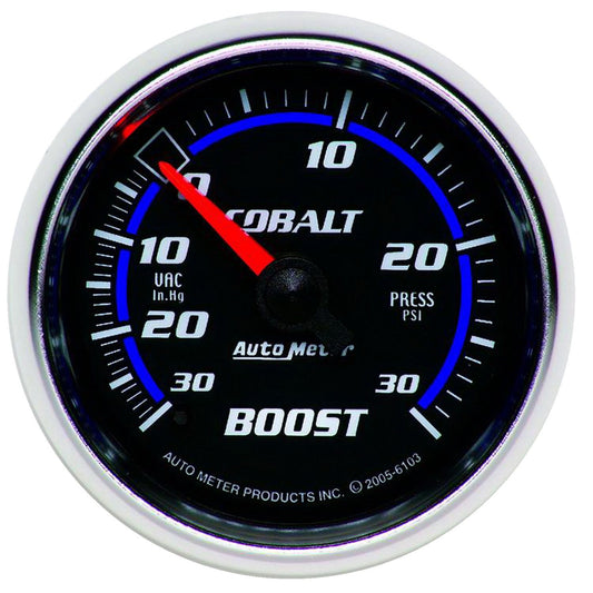 Cobalt Series Boost/Vacuum Gauge
2-1/16", Full Sweep Mechanical, 30 In. Hg./30 psi