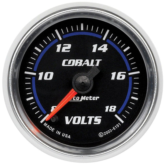 Cobalt Series Voltmeter Gauge
2-1/16", Full Sweep Electric, 8-18 volts