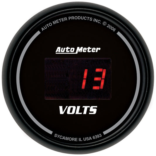 Sport-Comp Digital Series Voltmeter Gauge  Digital, In-dash, 2-1/16", 8-18 Volts