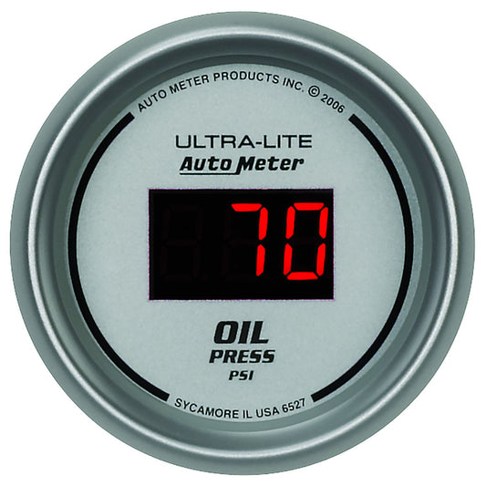 Ultra-Lite Digital Series Oil Pressure Gauge  Digital, In-dash, 2-1/16", 0-100 psi